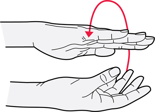 Relaxed fingers and finger tendon gliding positions. (A) Relaxed