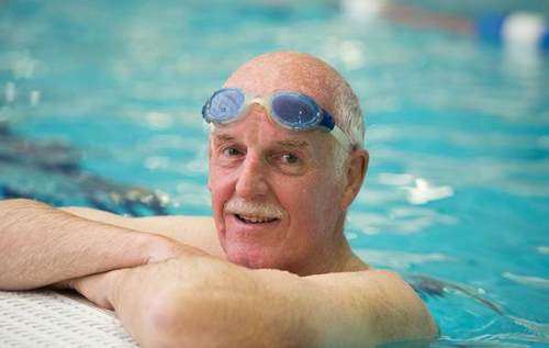 Man in swimming pool