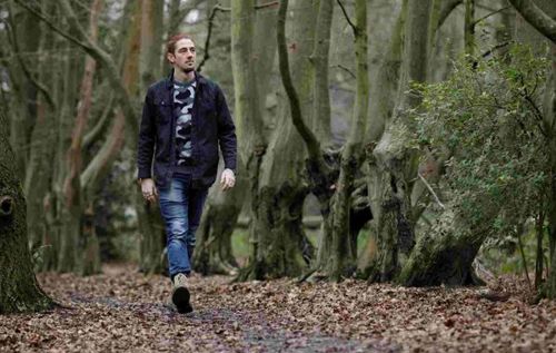 Man walking in the woods