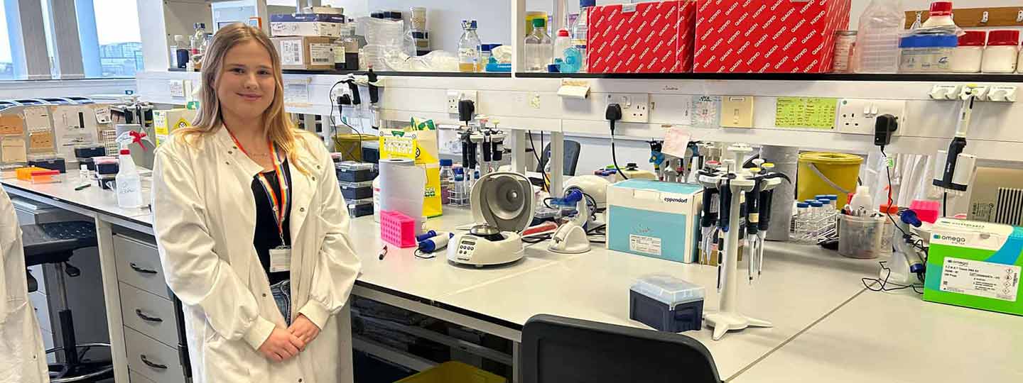 PHD student Sarah Orr in the Life Lab