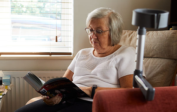 Christine reading a book