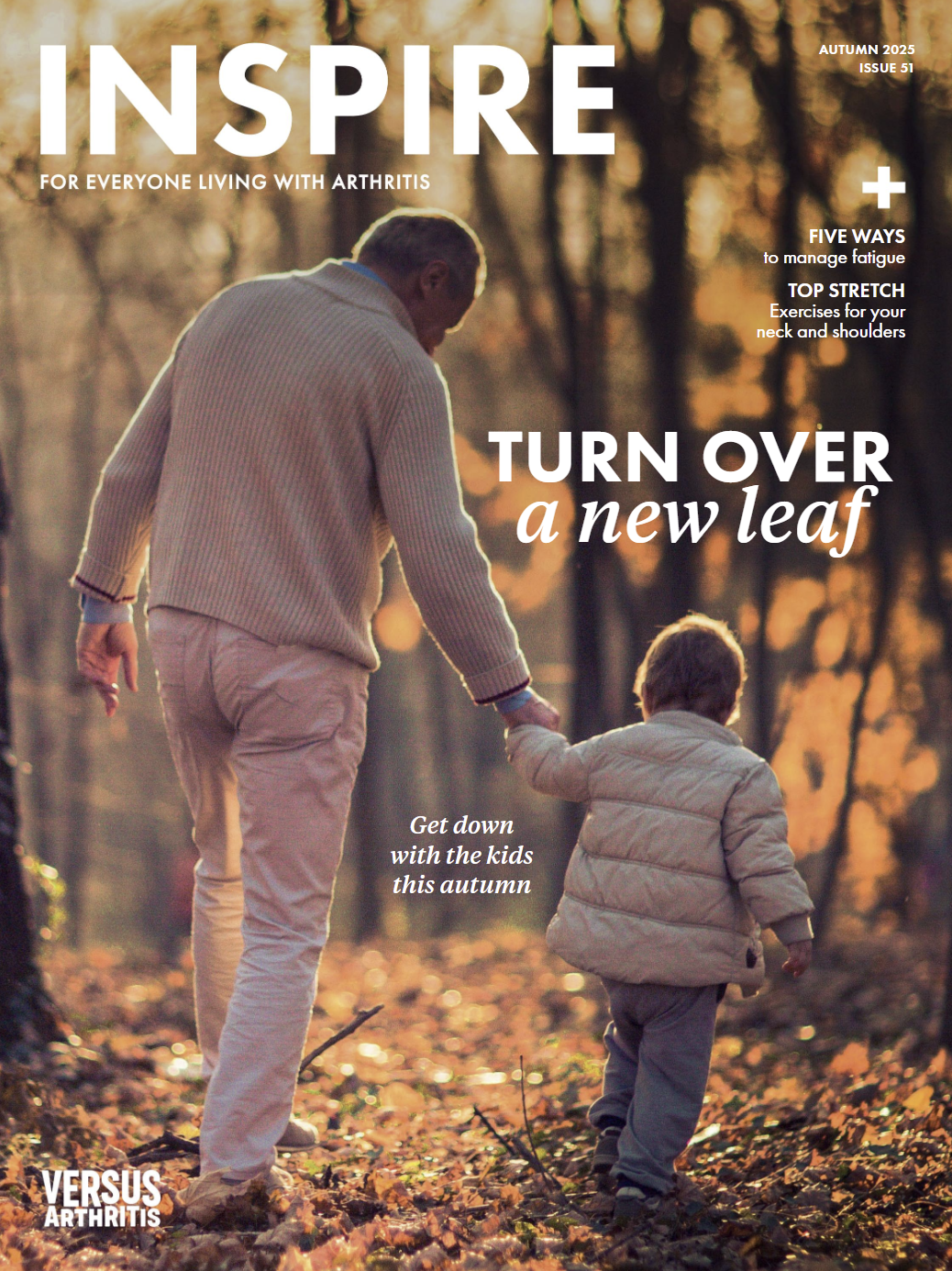 Front cover of Inspire magazine with two people outside holding hands 